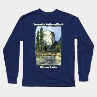 Mirror Lake Yosemite National Park vintage-style design Long Sleeve T-Shirt